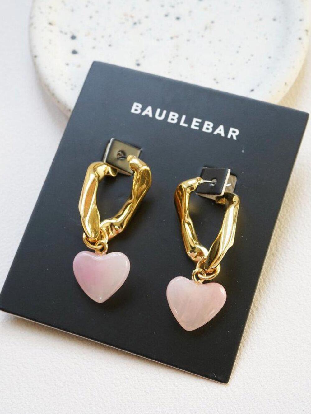 BaubleBar Heart Curb Chain Drop Earrings